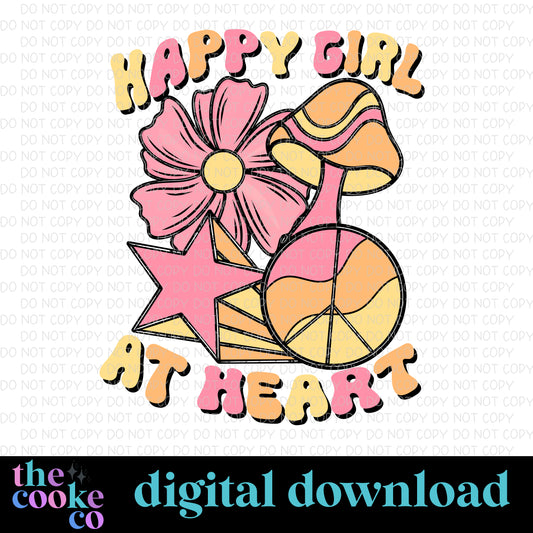 HAPPY GIRL AT HEART | Digital Download | PNG
