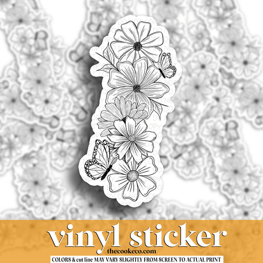 Vinyl Sticker | #V1420 - FLOWERS & BUTTERFLIES