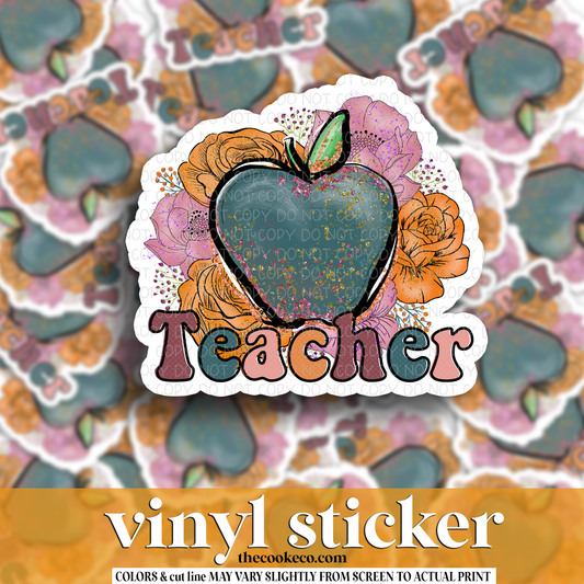Vinyl Sticker | #V1752 - TEACHER APPLE