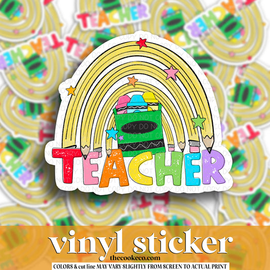 Vinyl Sticker | #V1753 - TEACHER RAINBOW