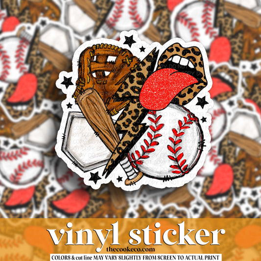 Vinyl Sticker | #V1976 - ROCK N ROLL BASEBALL