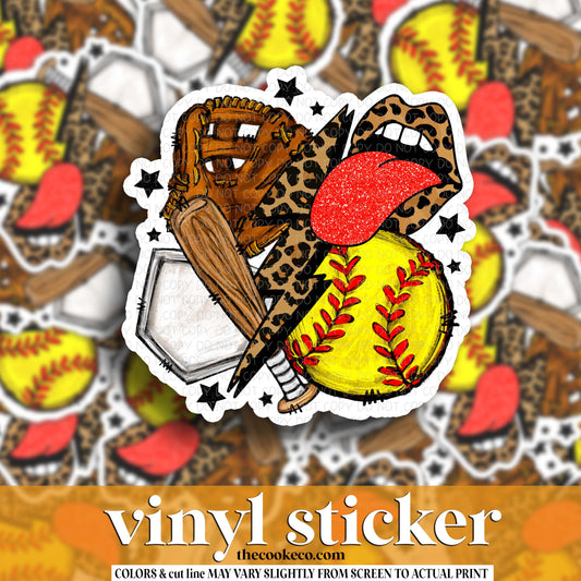 Vinyl Sticker | #V1977 - ROCK N ROLL SOFTBALL