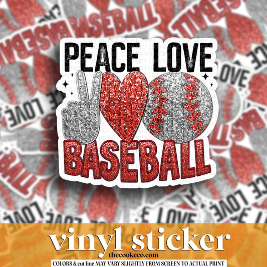 Vinyl Sticker | #V1978 - PEACE LOVE BASEBALL