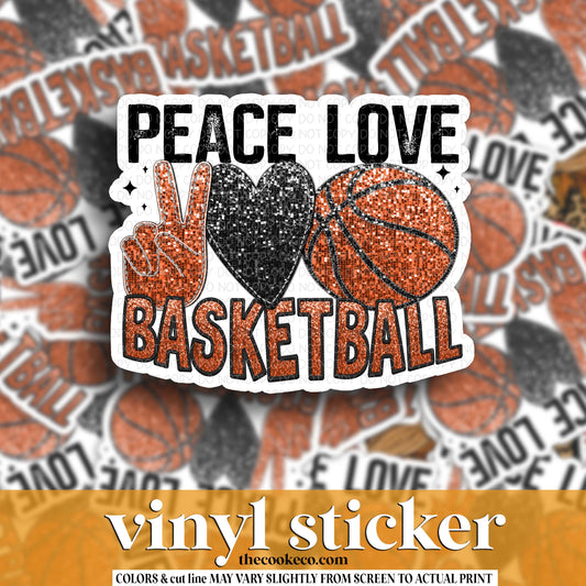 Vinyl Sticker | #V1985 - PEACE LOVE BASKETBALL