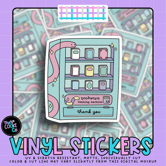 Vinyl Sticker | #V2098 - BOOKWORM VENDING MACHINE.