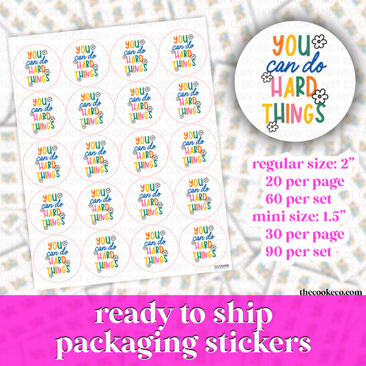 PACKAGING STICKERS | #RTS0241 - YOU CAN DO HARD THINGS