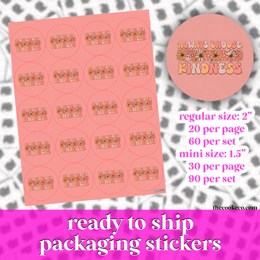 PACKAGING STICKERS | #RTS0245 - ALWAYS CHOOSE KINDNESS
