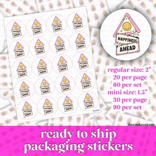 PACKAGING STICKERS | #RTS0246 - HAPPINESS AHEAD