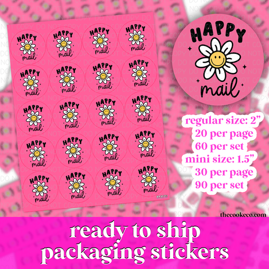 PACKAGING STICKERS | #RTS0249 - HAPPY MAIL