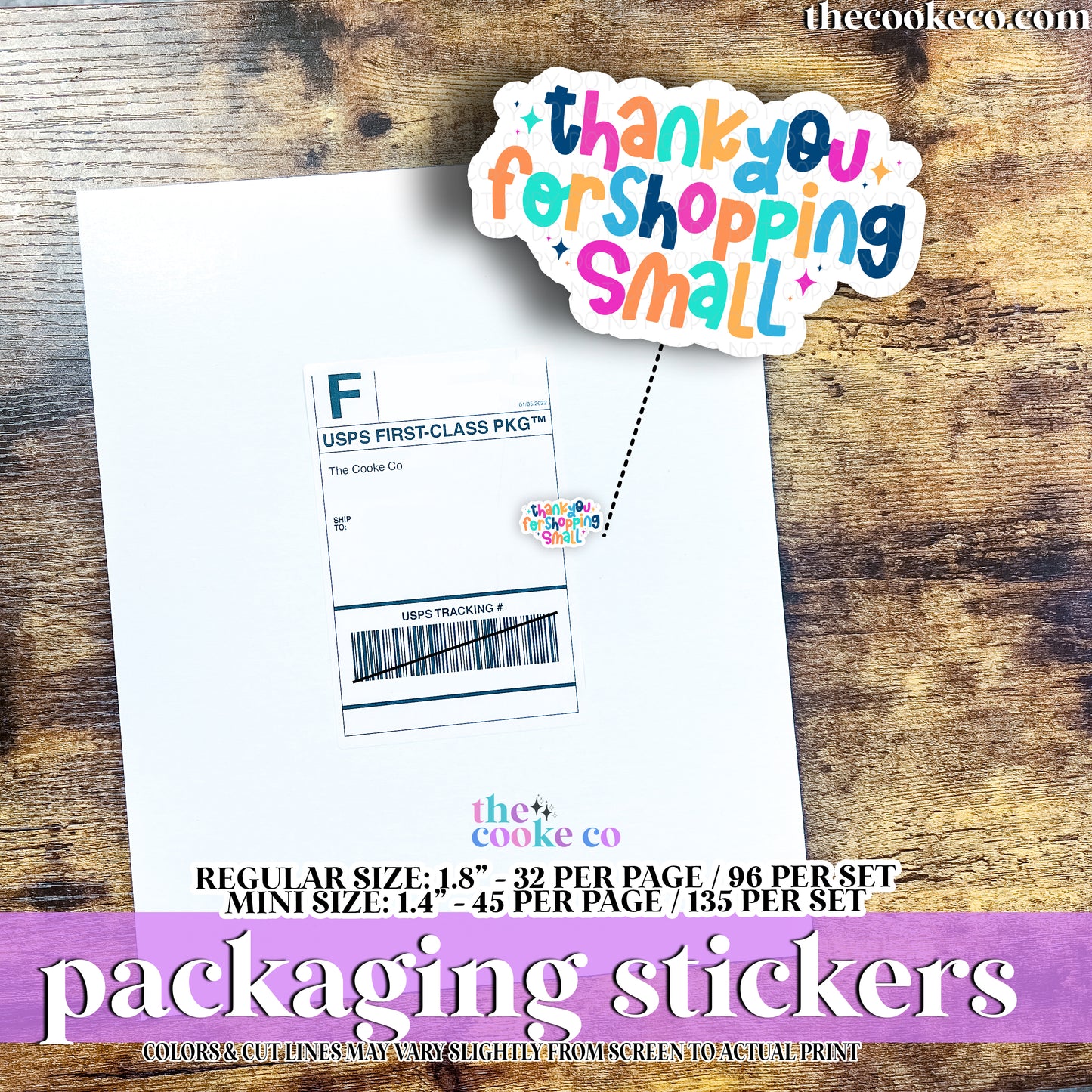 Packaging Stickers | #C0933 - THANK YOU FOR SHOPPING SMALL