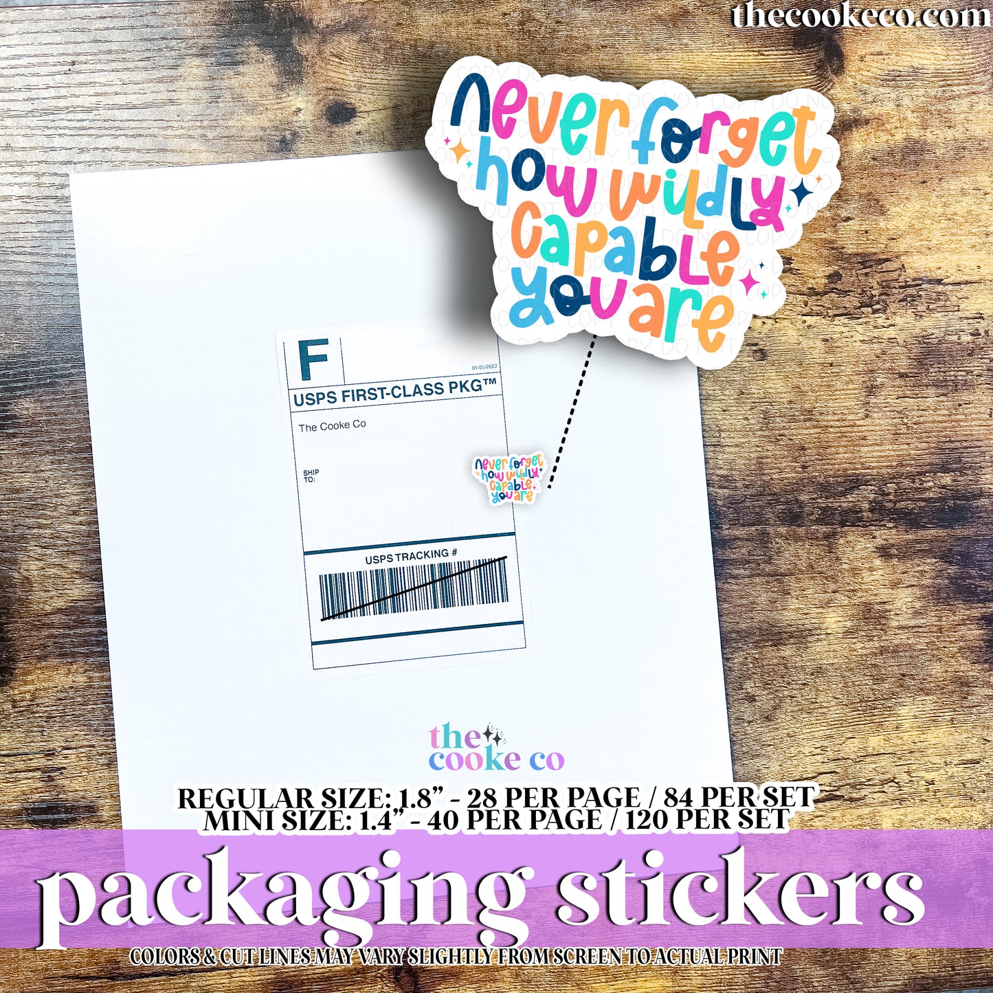 Packaging Stickers | #C0935 - NEVER FORGET HOW WILDLY CAPABLE YOU ARE