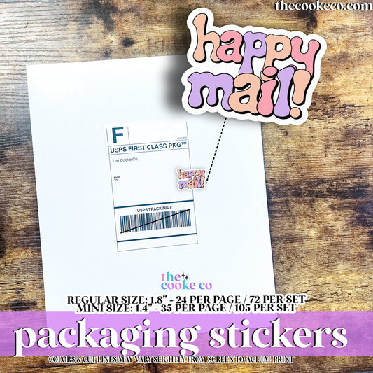 PTO Packaging Stickers | #C0937 - HAPPY MAIL