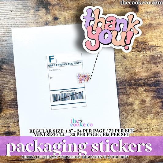 PTO Packaging Stickers | #C0938 - THANK YOU