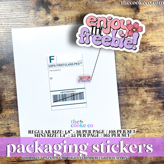 PTO Packaging Stickers | #C0943 - ENJOY THE FREEBIE