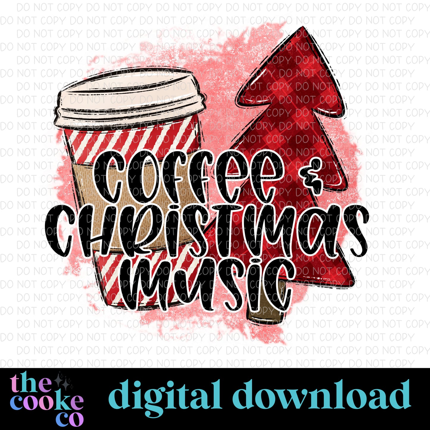 COFFEE & CHRISTMAS MUSIC | Digital Download | PNG