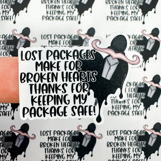Packaging Stickers | #C1003 - LOST PACKAGES MAKE FOR BROKEN HEARTS