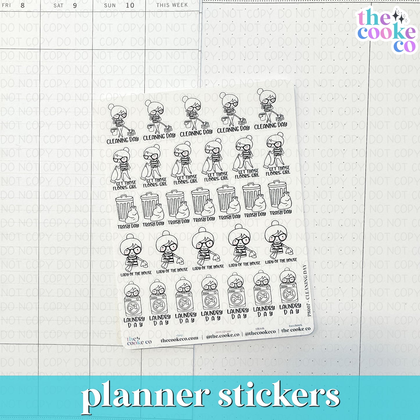 PTO Sticker Sheets | #PS007 - CLEANING DAY