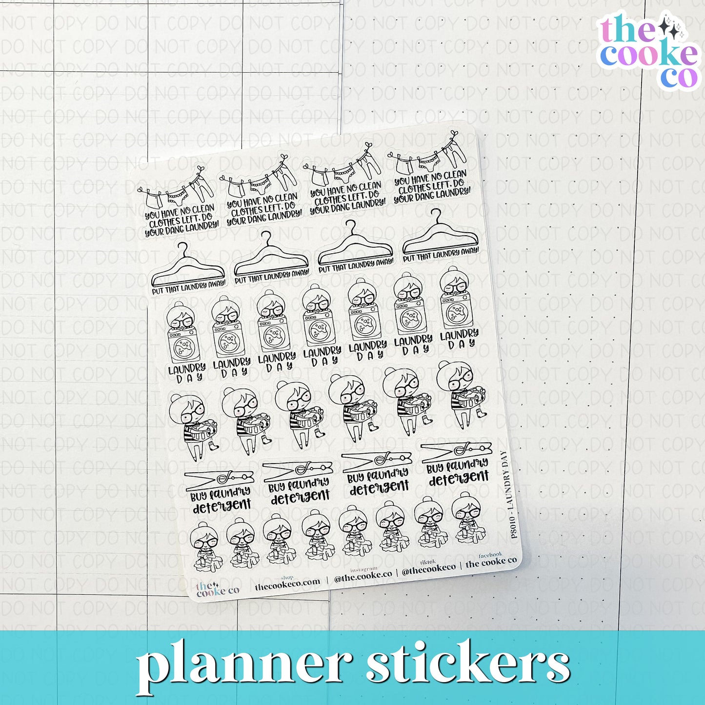 PTO Sticker Sheets | #PS010 - LAUNDRY DAY