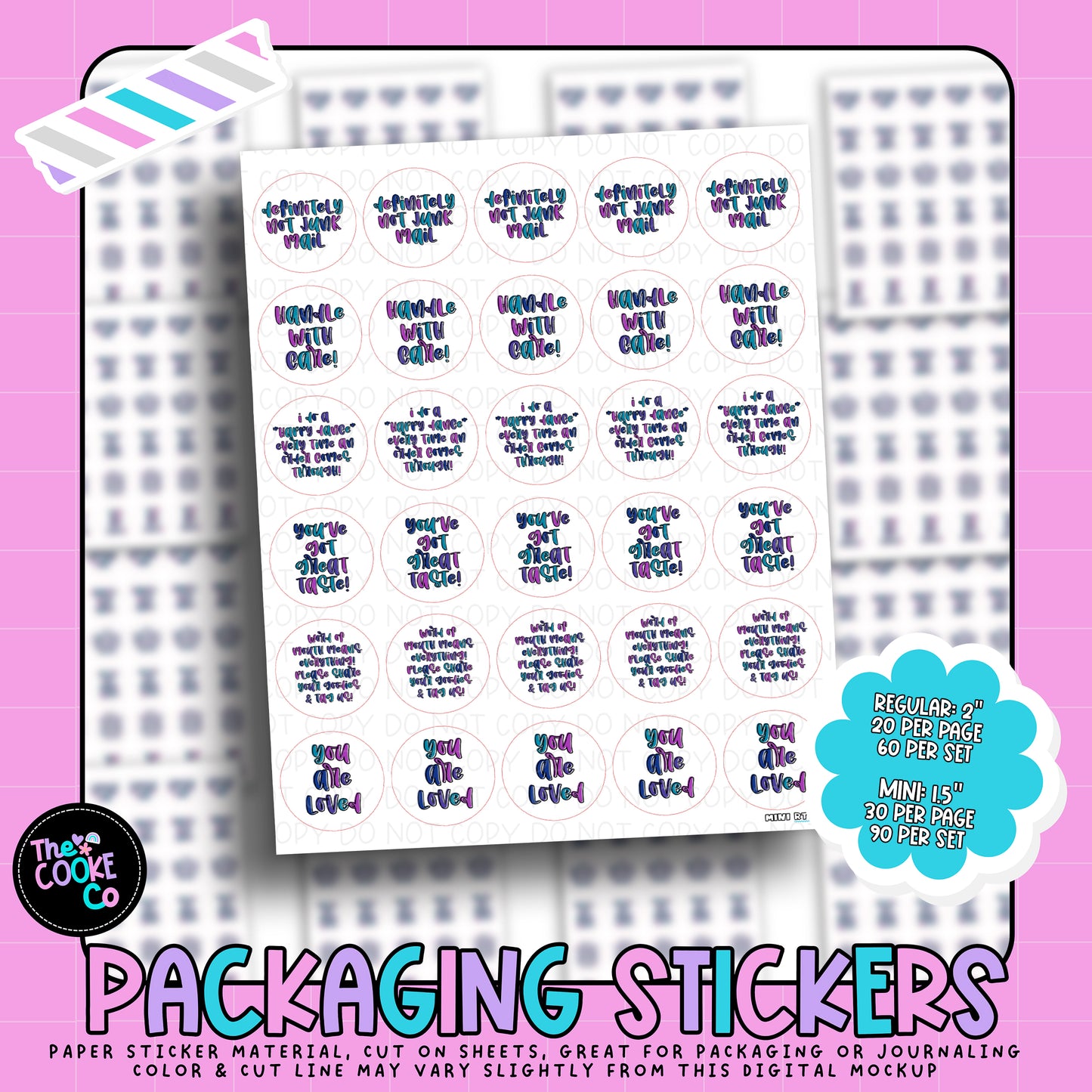 Packaging Stickers | #RTS0303 - JEWELTONES VARIETY