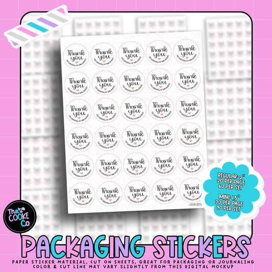 Packaging Stickers | #RTS0305 - THANK YOU FOR SUPPORTING MY SMALL BUSINESS