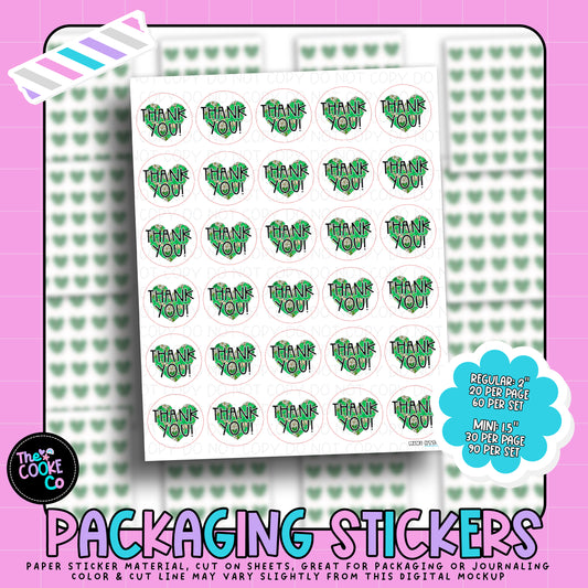Packaging Stickers | #RTS0307 - THANK YOU CLOVER HEART