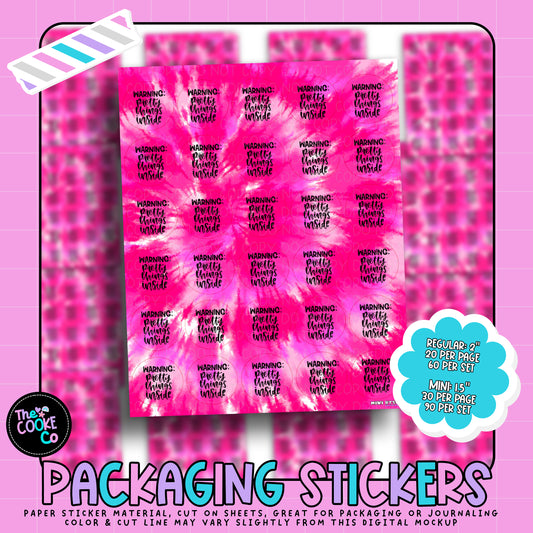 Packaging Stickers | #RTS0312 - WARNING PRETTY THINGS INSIDE
