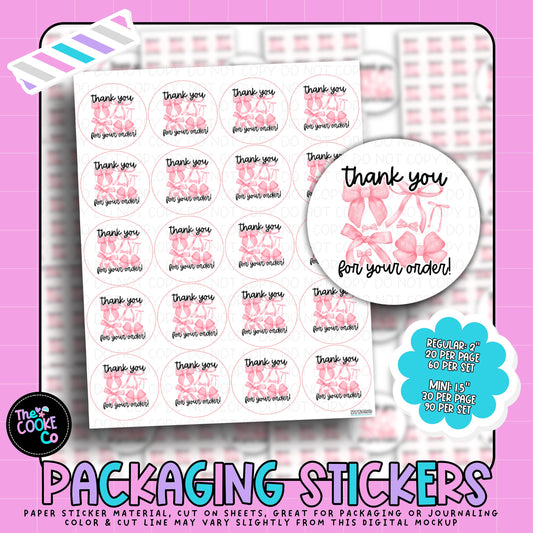 Packaging Stickers | #RTS0329 - THANK YOU FOR YOUR ORDER BOWS