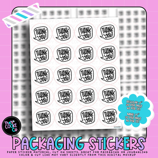 Packaging Stickers | #RTS0338 - THANK YOU