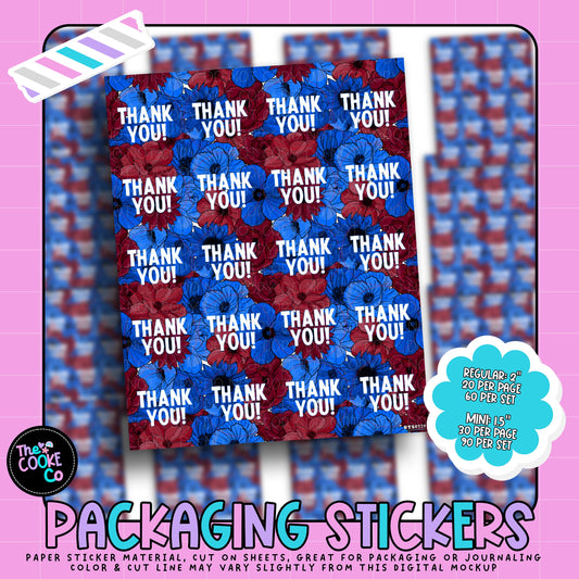 Packaging Stickers | #RTS0339 - THANK YOU RWB FLORAL