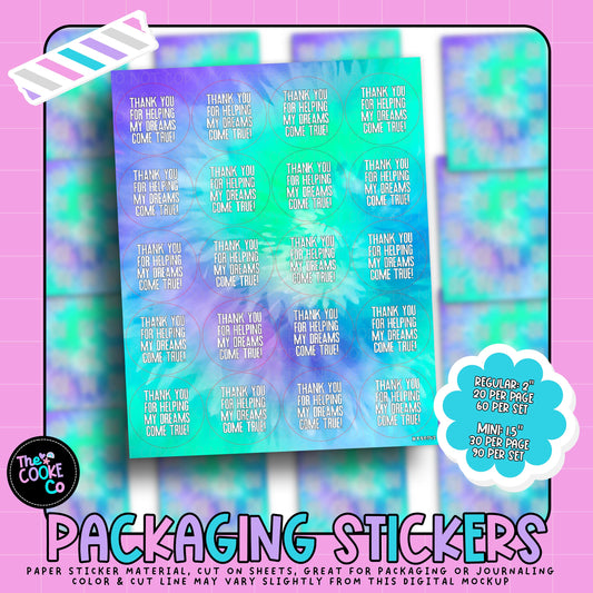 Packaging Stickers | #RTS0342 - THANK YOU FOR HELPING MY DREAMS COME TRUE