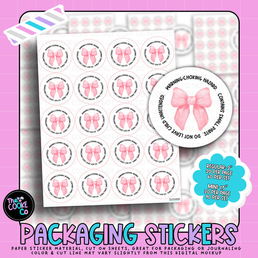 Packaging Stickers | #RTS0348 - WARNING BOWS