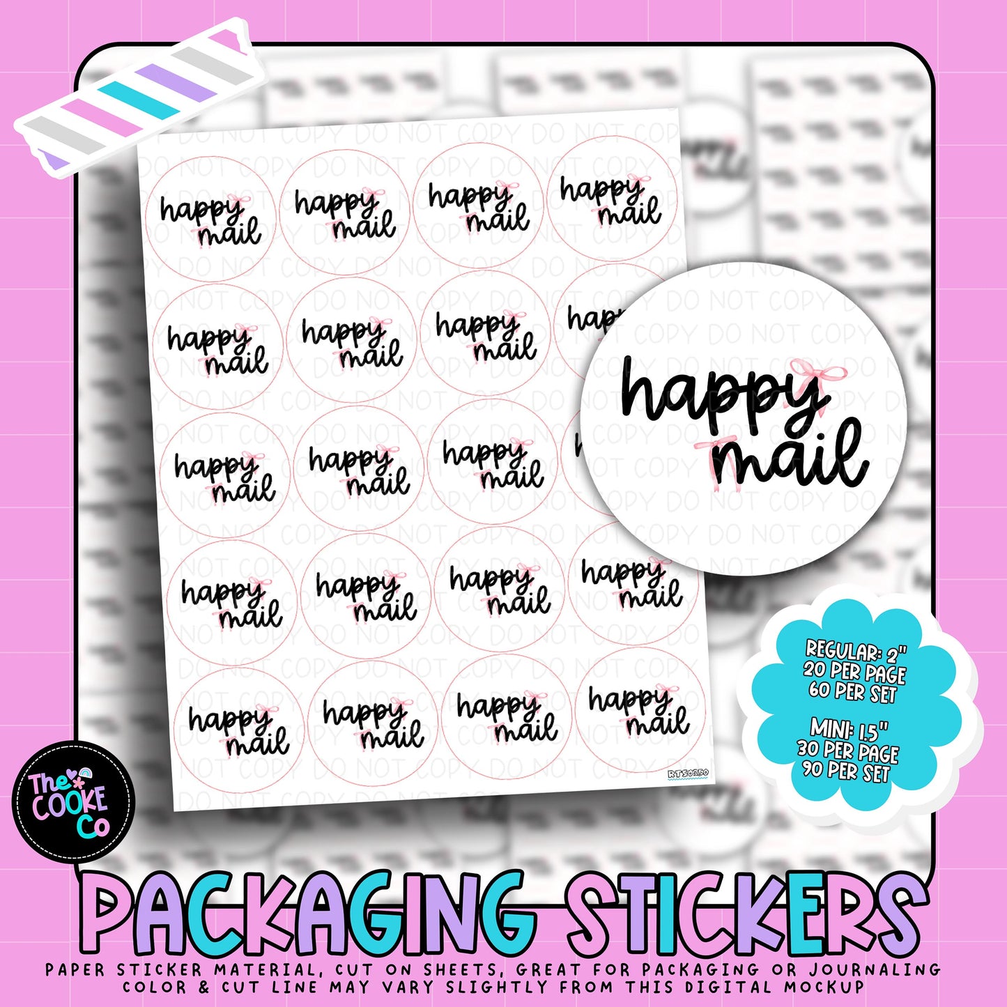 Packaging Stickers | #RTS0350 - HAPPY MAIL