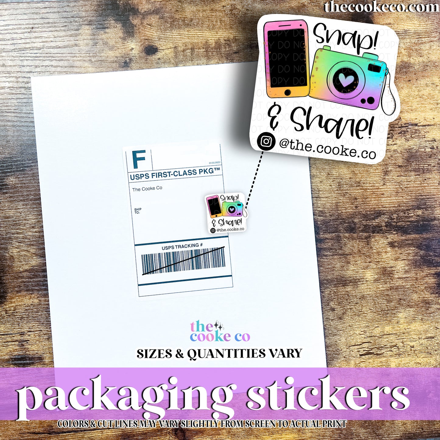 Customizable Packaging Stickers | SNAP & SHARE