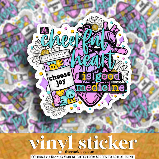 Vinyl Sticker | #V1355 - A CHEERFUL HEART