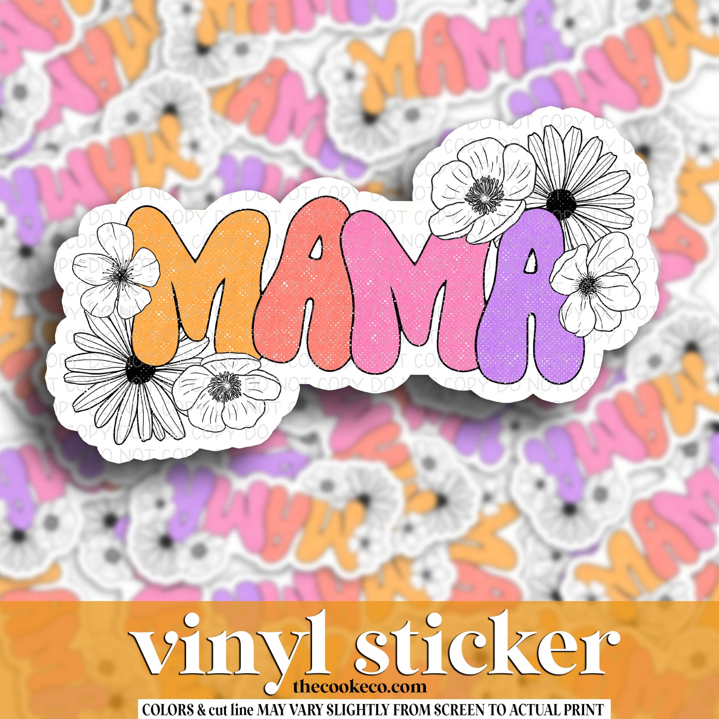 Vinyl Sticker | #V1359 - MAMA FLORAL