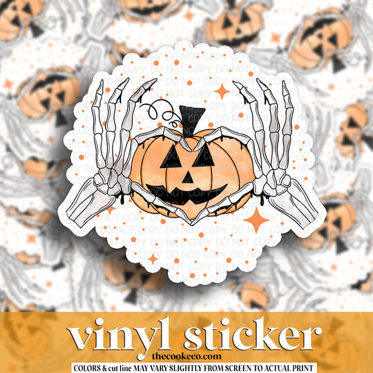 Vinyl Sticker | #V1406 - LOVE SKULL PUMPKIN