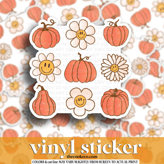 Vinyl Sticker | #V1433 - FLOWERS & PUMPKINS