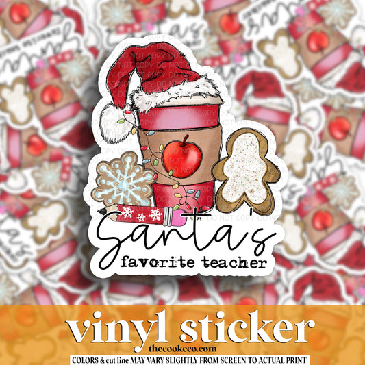 Vinyl Sticker | #V1755 - SANTAS FAVORITE TEACHER