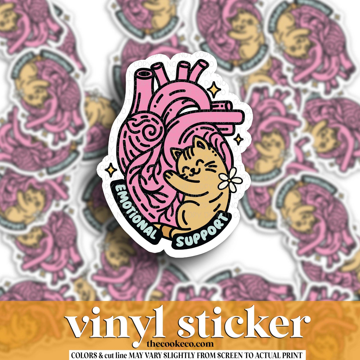 Vinyl Sticker | #V1817 - EMOTIONAL SUPPORT CAT