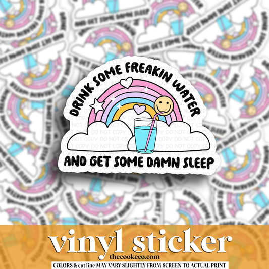 Vinyl Sticker | #V1914- DRINK SOME FREAKIN WATER