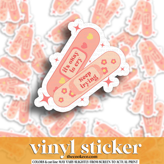 Vinyl Sticker | #V1919- ITS OK TO CRY, KEEP TRYING