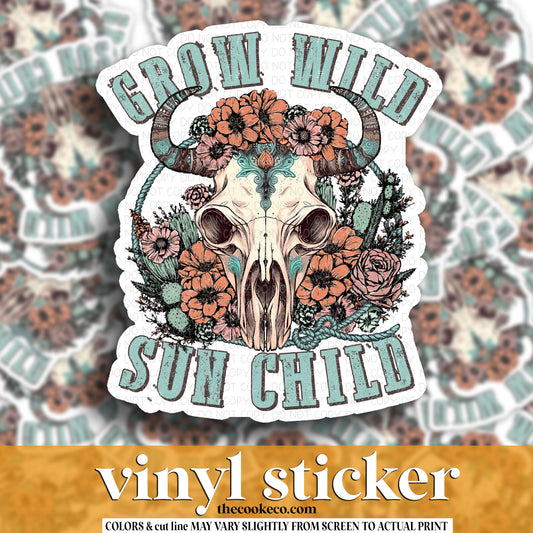 Vinyl Sticker | #V1954 - GROW WILD SUN CHILD