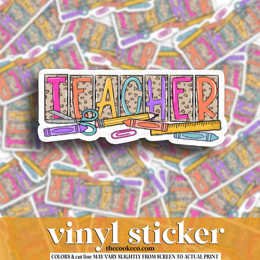 Vinyl Sticker | #V1971 - LEOPARD TEACHER
