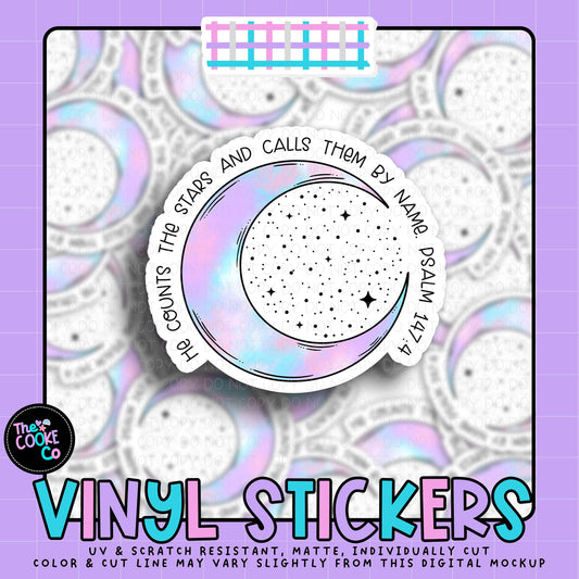 Vinyl Sticker | #V2063 - HE COUNTS THE STARTS AND CALLS THEM BY NAME