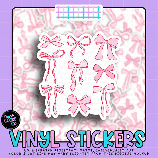 Vinyl Sticker | #V2120 - PINK VARIETY BOWS
