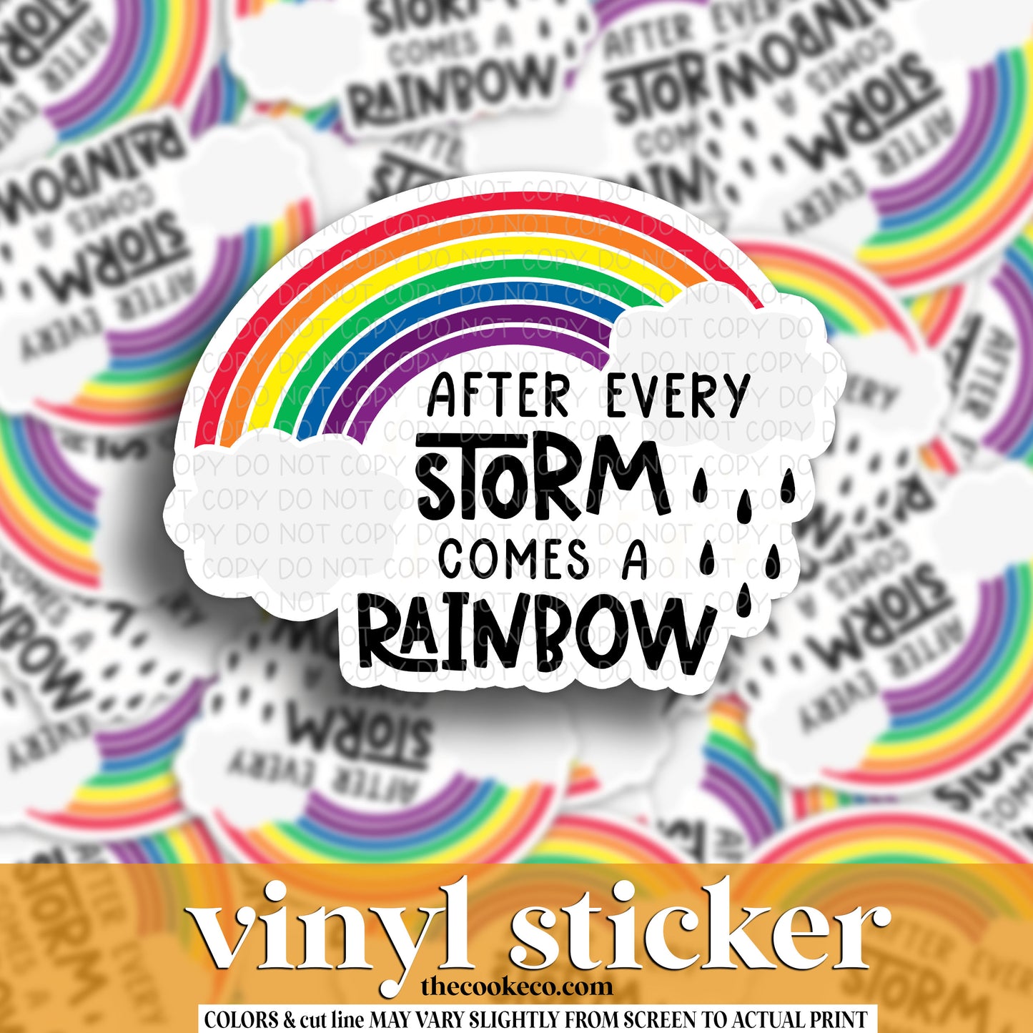Vinyl Sticker | #V1480 - AFTER EVERY STORM COMES A RAINBOW