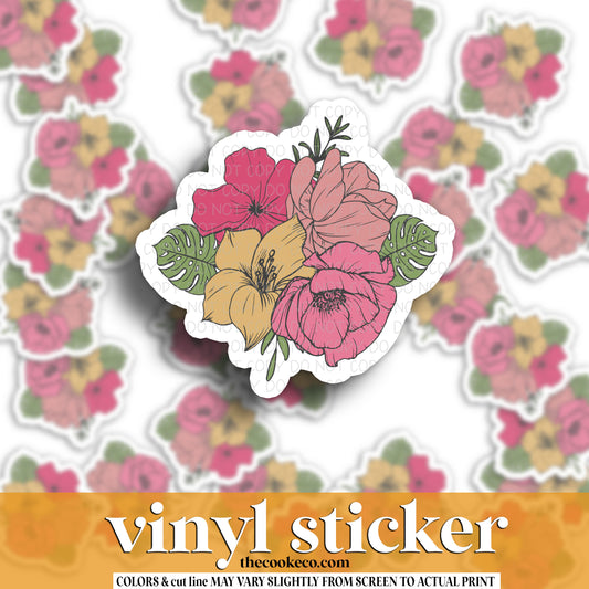 Vinyl Sticker | #V1527 - FLORAL PINK/YELLOW