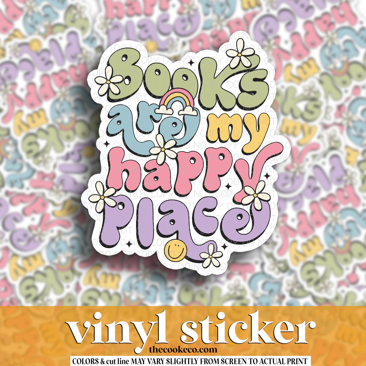 Vinyl Sticker | #V1583 -  BOOKS ARE MY HAPPY PLACE