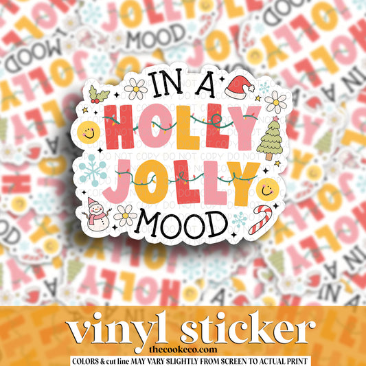 Vinyl Sticker | #V1617 -  IN A HOLLY JOLLY MOOD