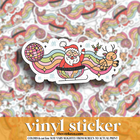 Vinyl Sticker | #V1618 -  RETRO SANTA SLEIGH